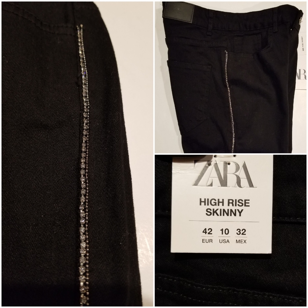 Zara jewel stripe high rise skinny jeans - Picture 7 of 7